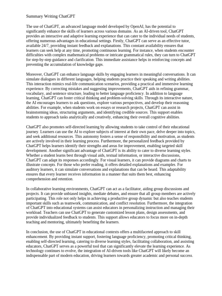 Enhancing Learning with ChatGPT | PDF | Learning | Learning Styles