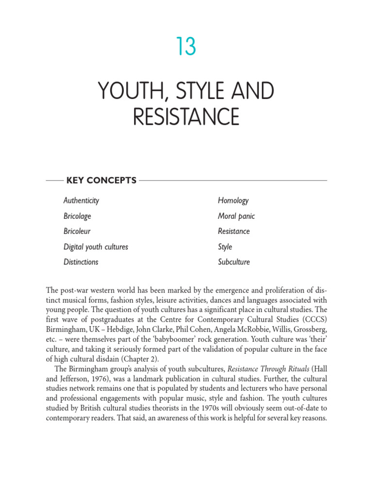 Youth Cultures and Resistance in Capitalism | PDF | Youth | Cultural ...