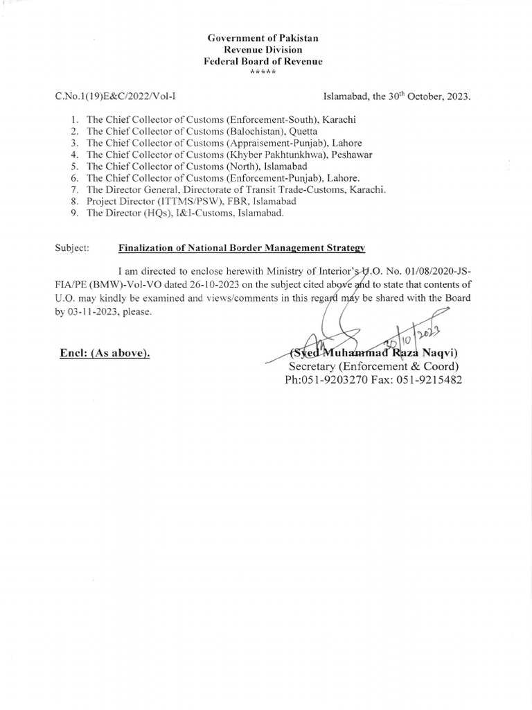National Border Management Strategy - MoI001 | PDF | Islamabad | World ...