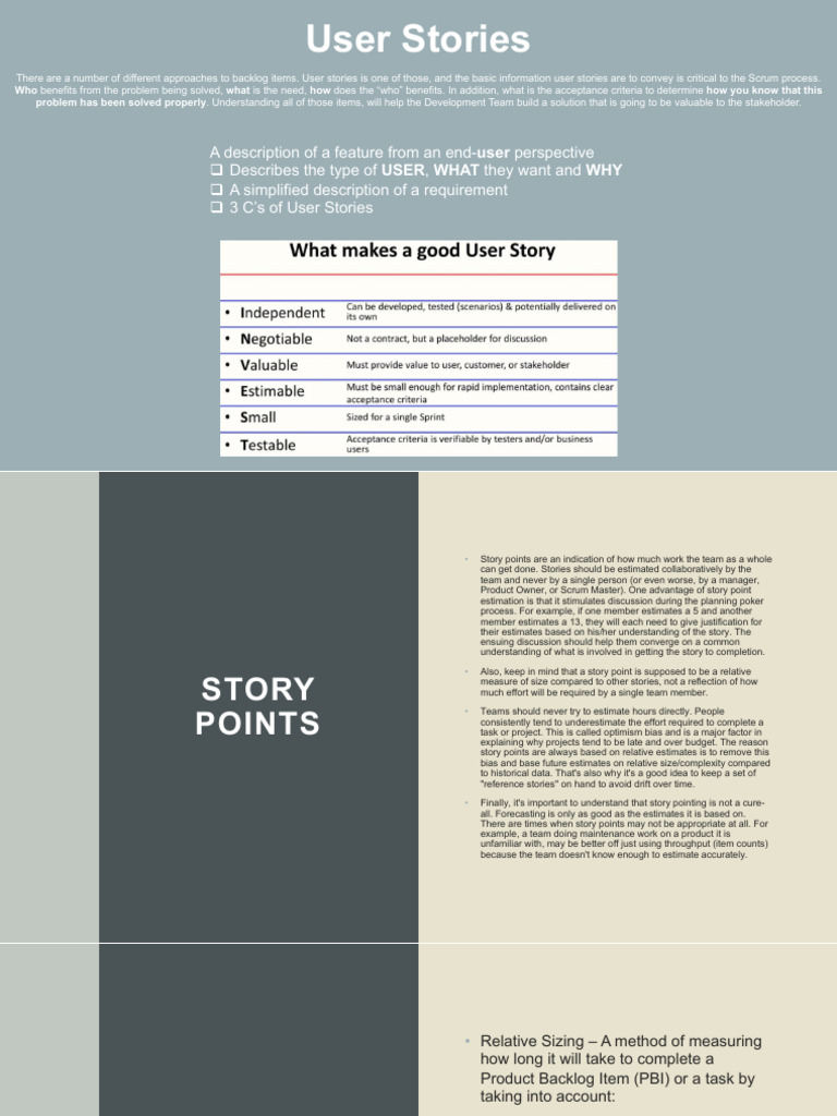 User+Stories+&+Story+Points | PDF | Scrum (Software Development ...