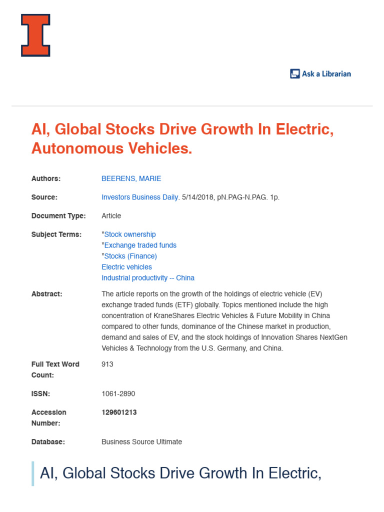 AI, Global Stocks Drive Growth in Electric, Autonomous Vehicles ...