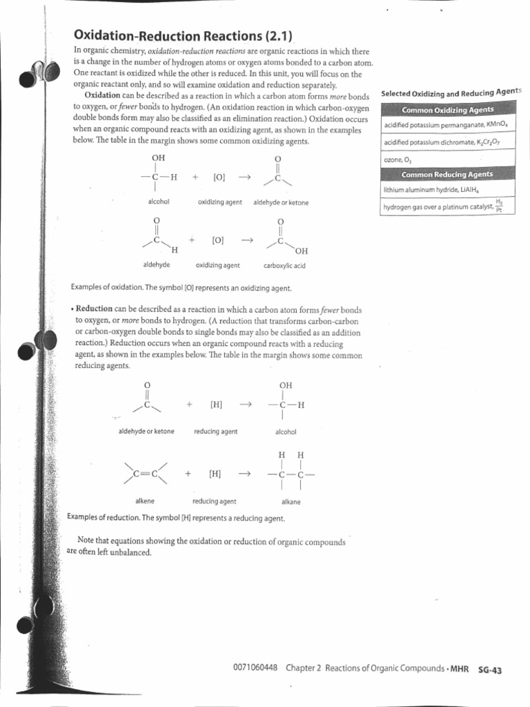 05 - Handout - Oxidation-Reduction Rxns | PDF