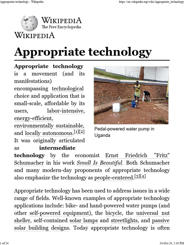 Appropriate Technology - Wikipedia | PDF | Appropriate Technology ...