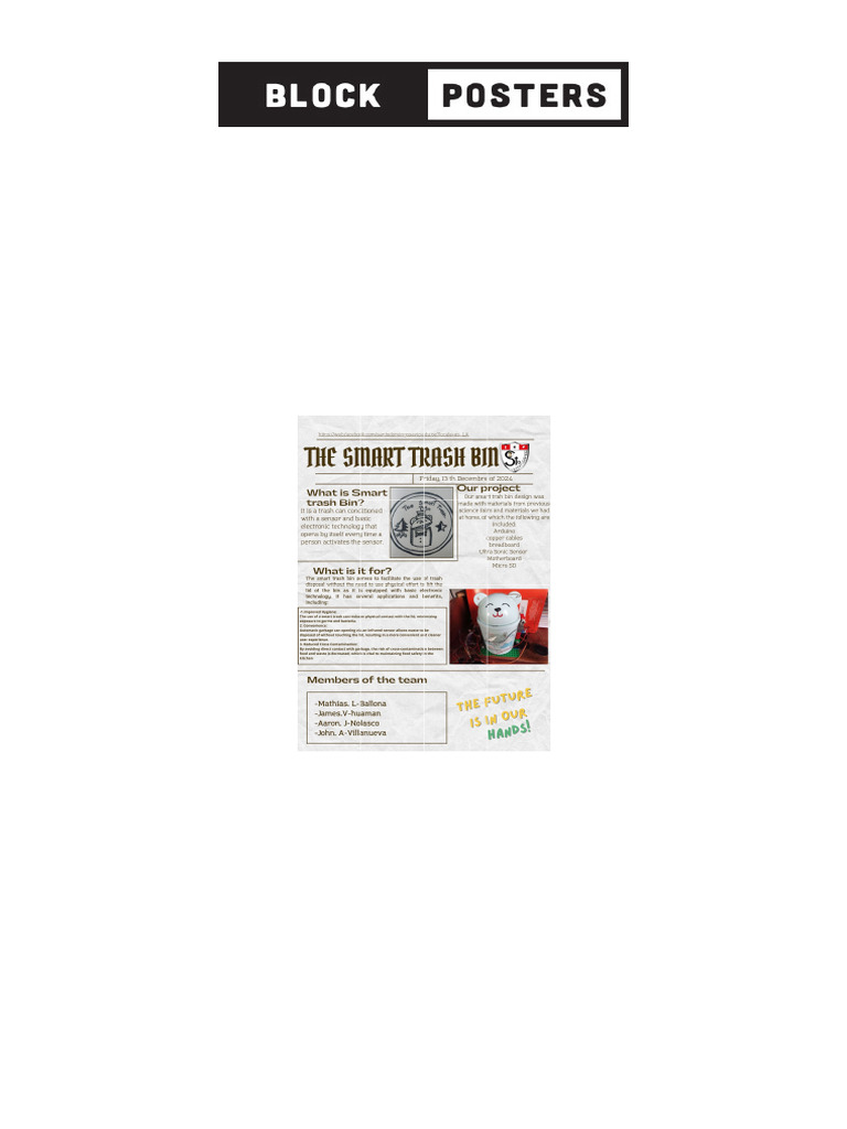 Poster de 17 Hojas The Smart Trash Bin | PDF