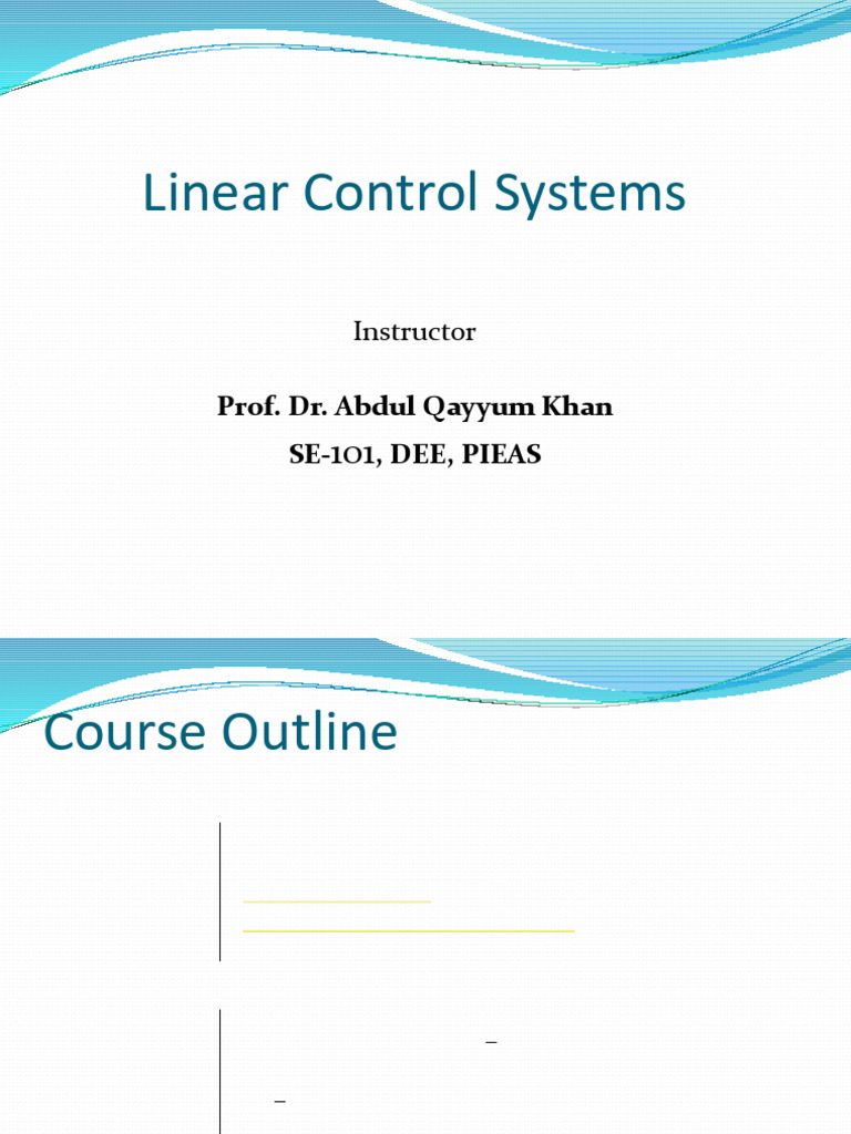 EE-435 Linear Control Systems Course Guide | PDF
