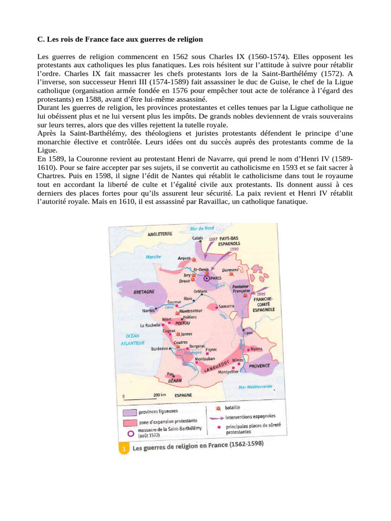 Les rois de France et les guerres de religion | PDF