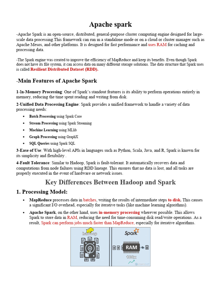 Apache Spark Vs MapReduce | PDF | Apache Spark | Apache Hadoop