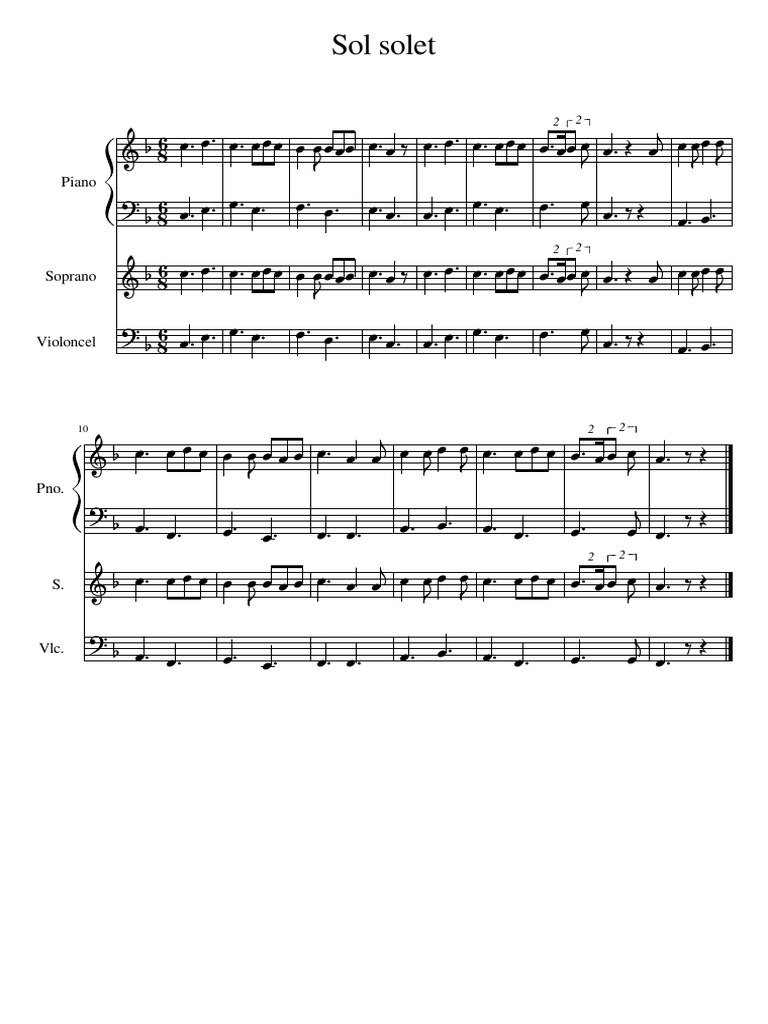 Sol Solet Piano Sheet Music | PDF