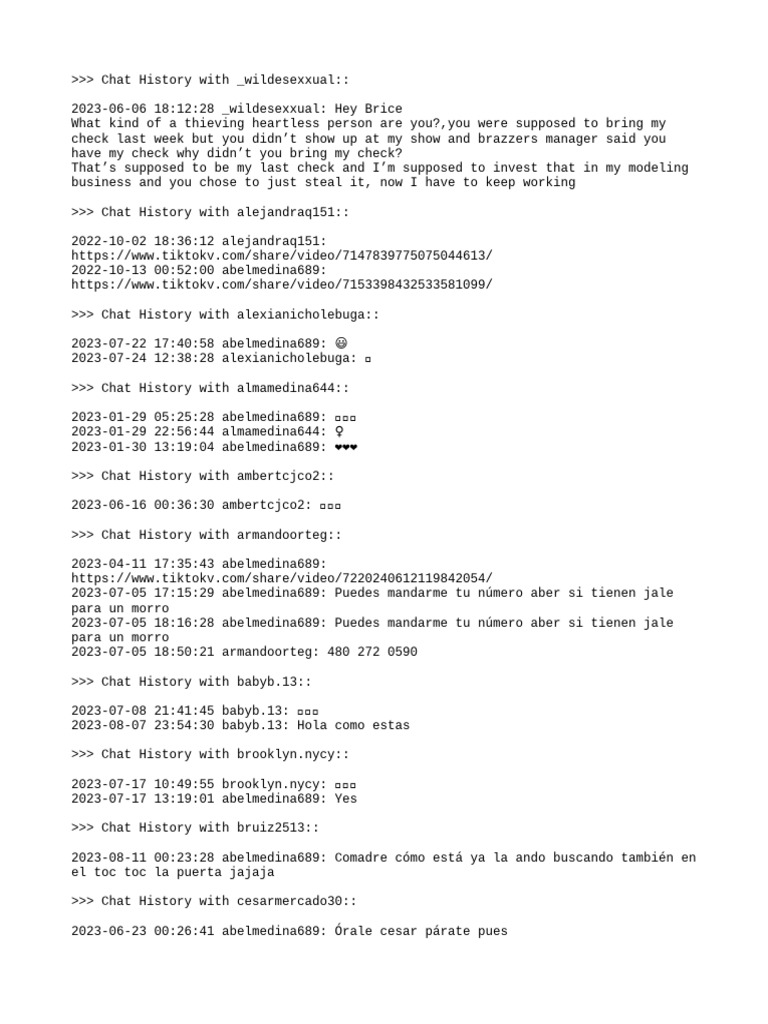 Chat History and Video Links Summary | PDF