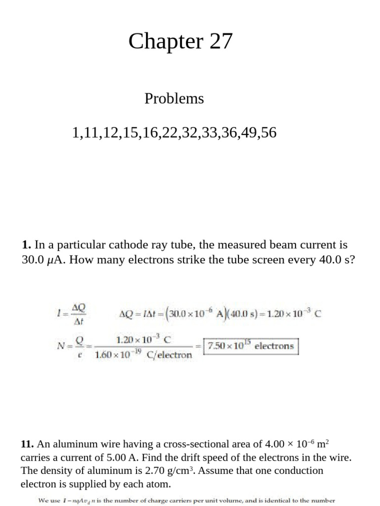 Electrical Current Problems and Solutions | PDF