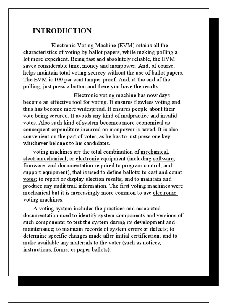 Electronic Voting Machine (EVM) Retains All The | PDF | Voting Machine ...