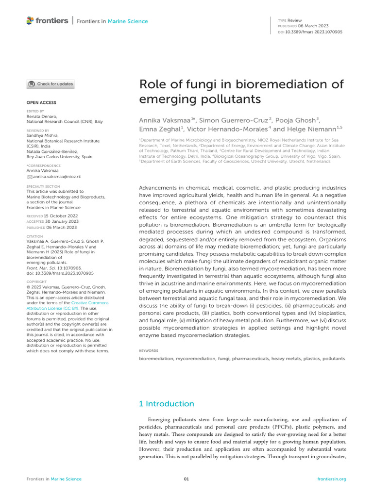 Fmars 10 1070905 | PDF | Fungus | Cytochrome P450