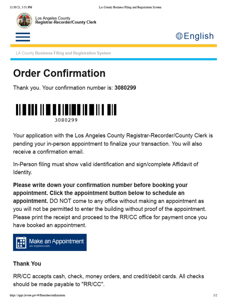 LA County Business Filing and Registration System | PDF