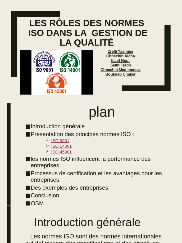 Rôles des Normes ISO en Qualité | PDF | Management de la qualité ...