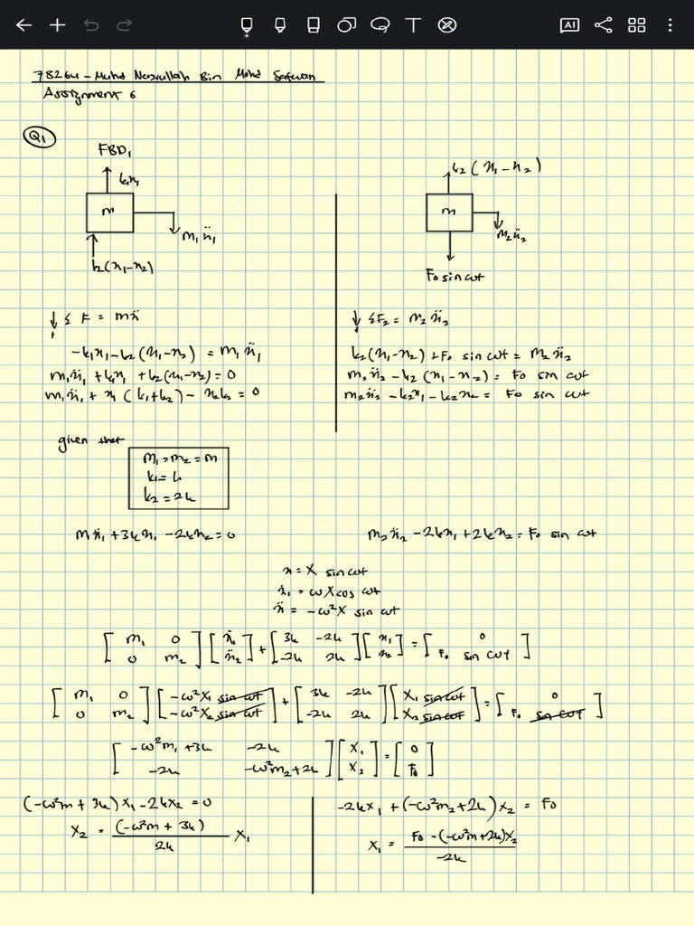 Mechanical Vibration Excercise 3 | PDF