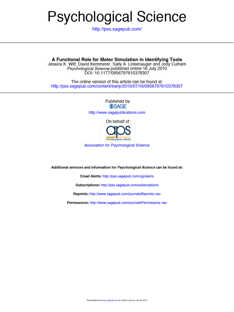 5-culham_Inpress | PDF | Embodied Cognition | Experiment