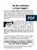 Pétrole de Schiste: Réunion Publique Le 21 Février À 20h30 À Charly-sur-Marne