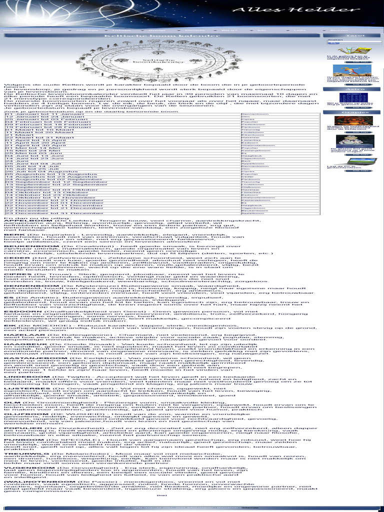 Keltische Boom Kalender | PDF