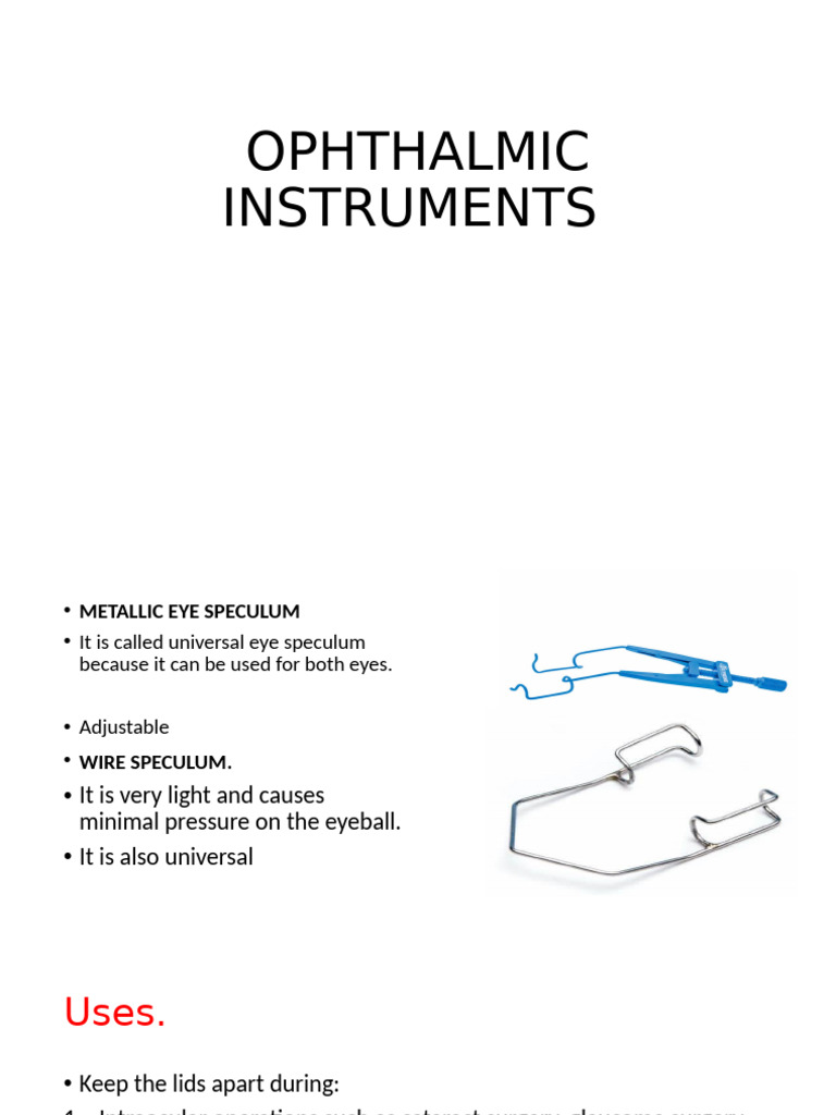 Op Documents_ophthalmic Instruments | PDF | Ophthalmology | Human Eye