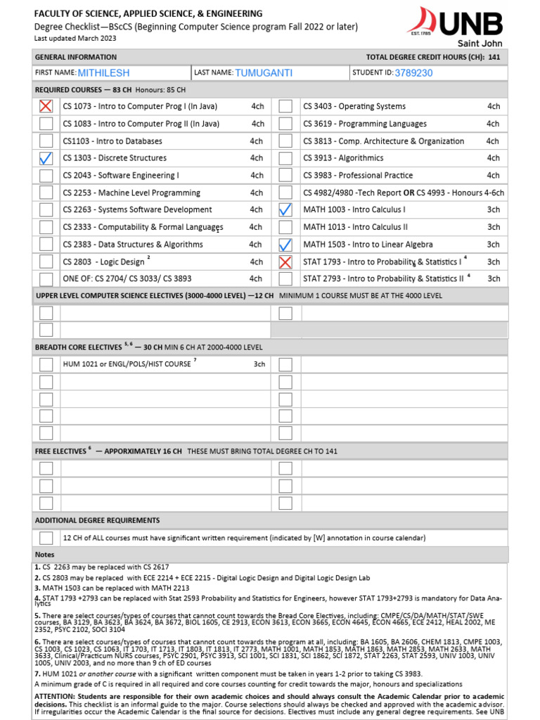 Cs Checklist2 | PDF | Mathematics | Science