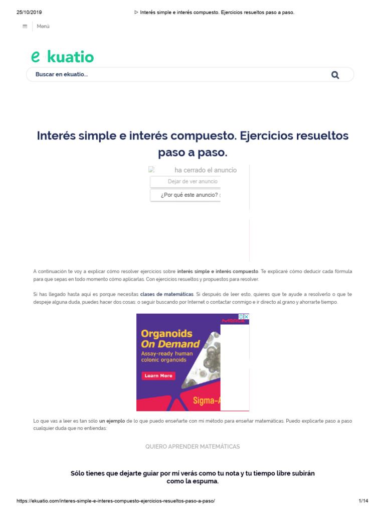 Ejercicios Resueltos de Interés Simple y Compuesto | PDF | Interés ...