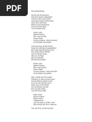Der Zauberlehrling Text