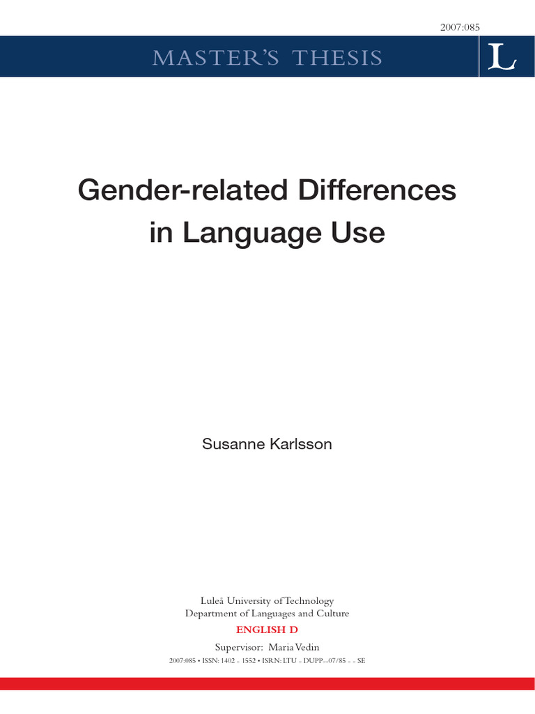 Gender Differences in Language Use | PDF | Dialectology | Sociolinguistics