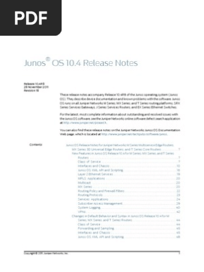 Junos Release Notes 10 Network Switch Router Computing