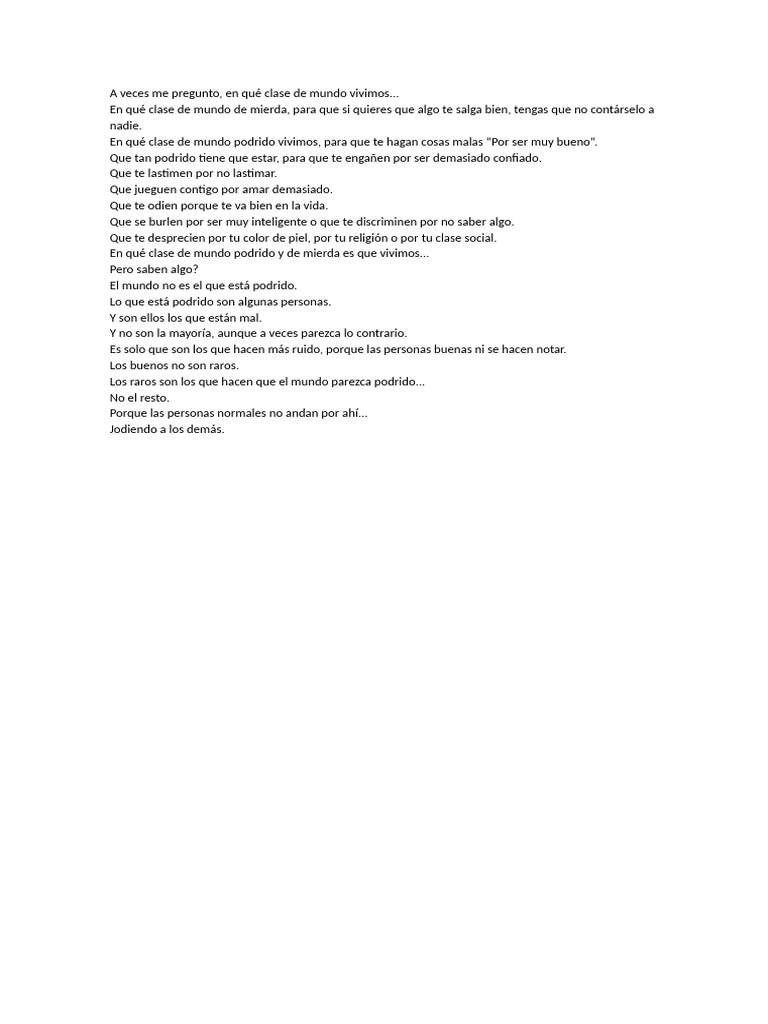 Reflexiones sobre un mundo podrido | PDF