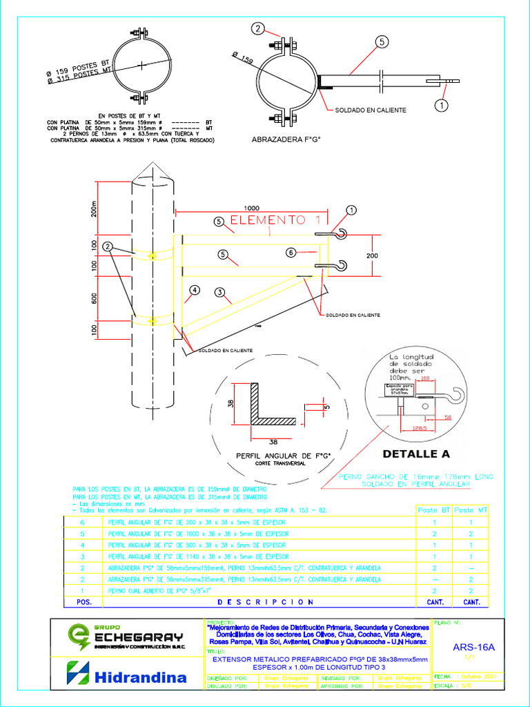 Lámina 16A Extensor de 1m Tipo 3 | PDF