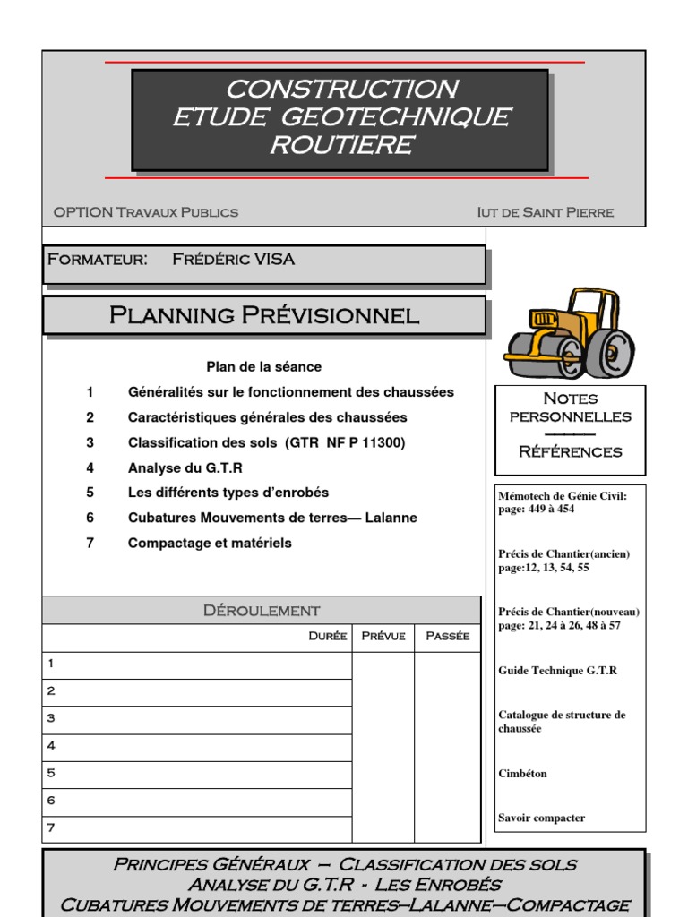 Ch0 Fiche Presentation Cours Routes Procedes Generaux de Construction | PDF