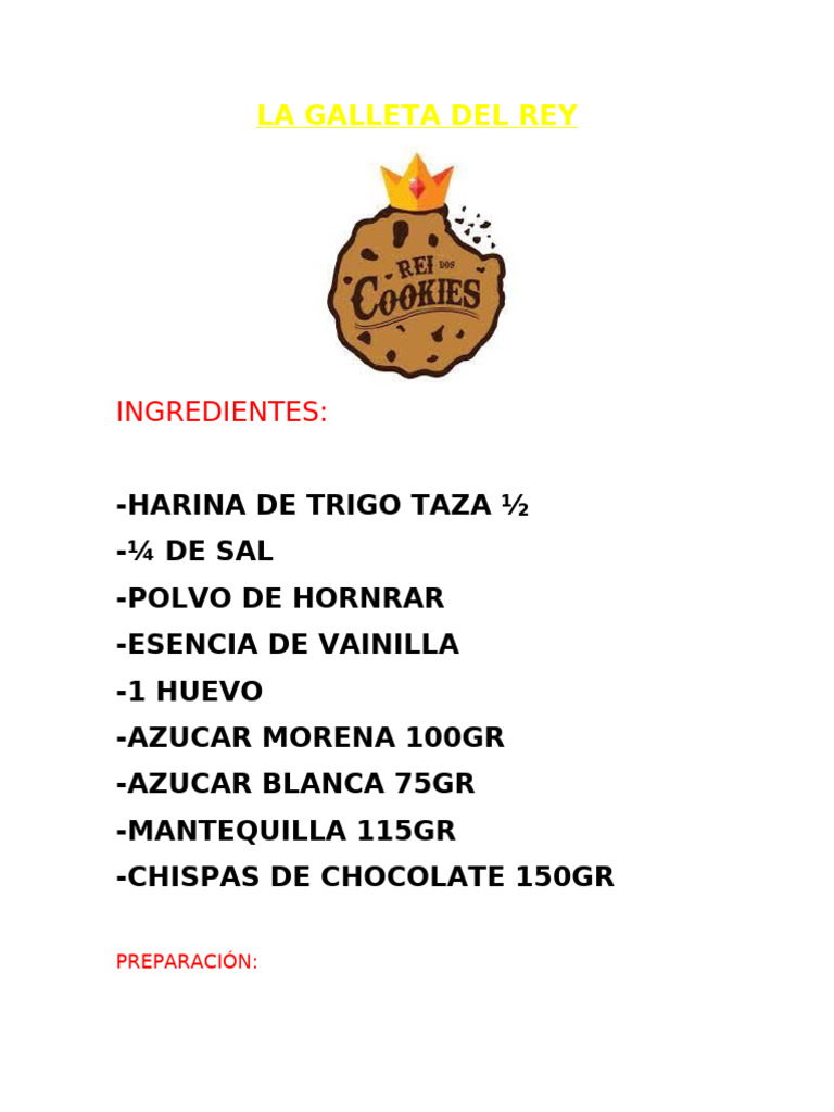 Galletas del Rey: Receta Fácil | PDF
