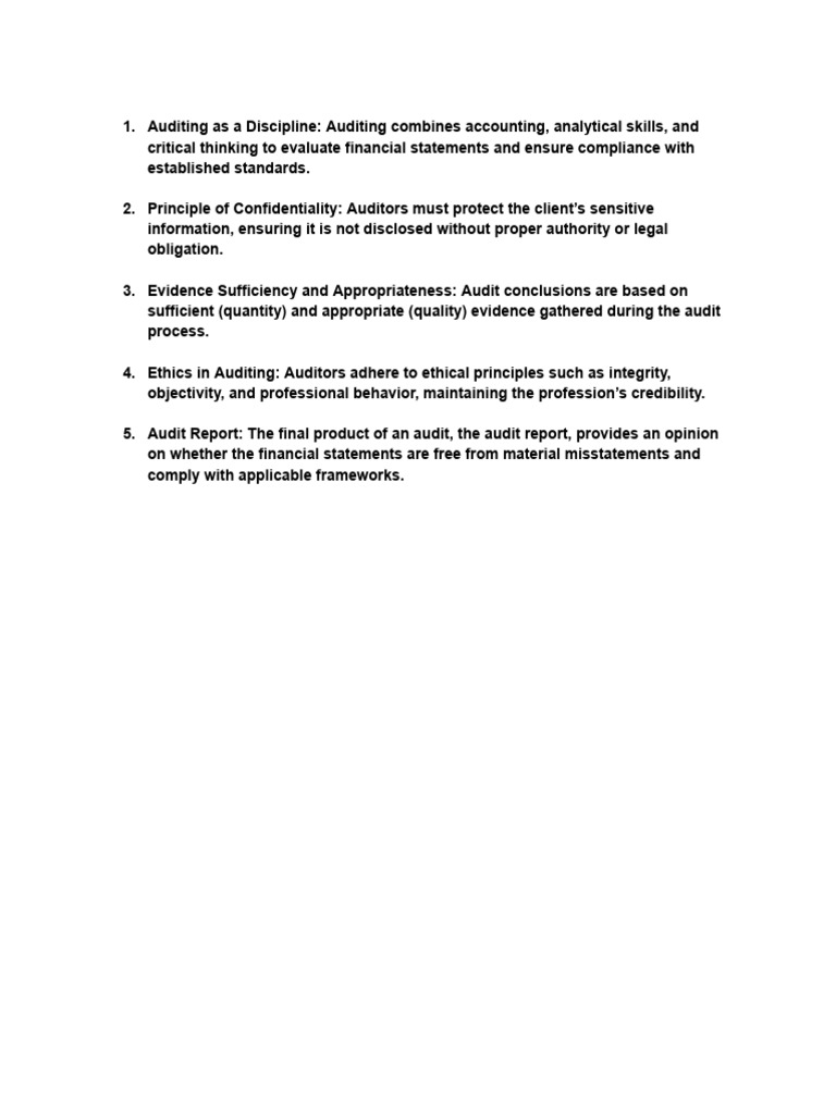 Key Principles of Auditing Explained | PDF
