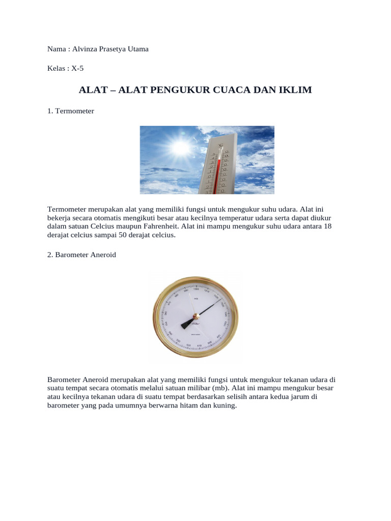 alat alat pengukur cuaca dan iklim | PDF