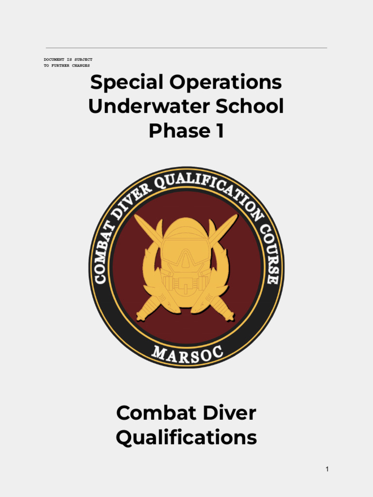 Combat Diver Qualification Course Overview | PDF | Scuba Diving ...