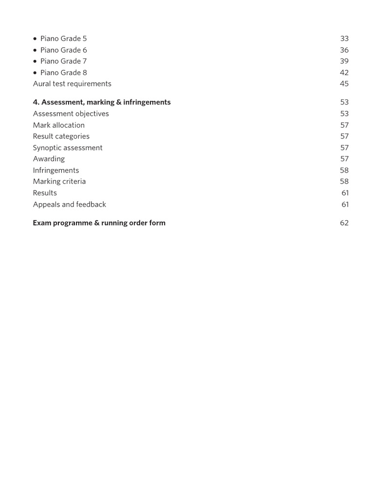Piano Exam Grades and Assessment Guide | PDF