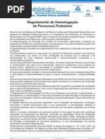 Regulamento de Homologação de Percursos Pedestres