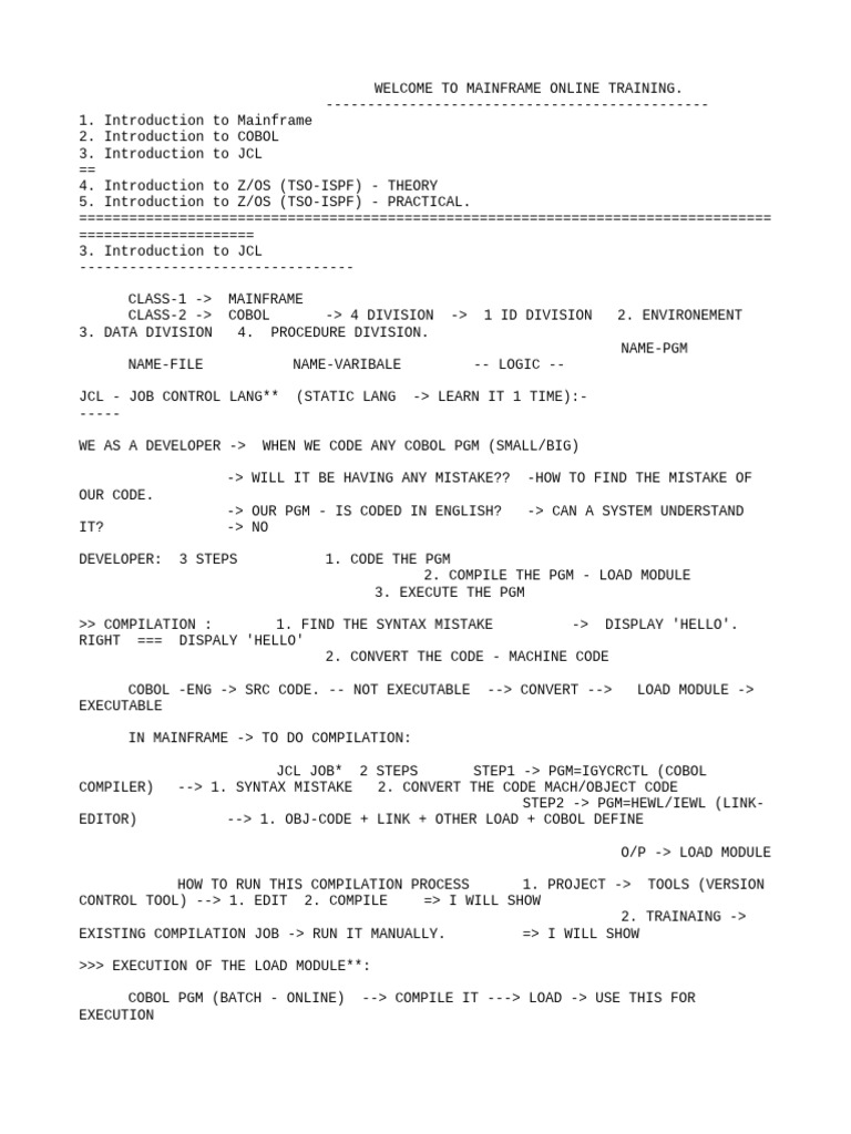 Class+03+-+Introduction+to+JCL | PDF | Computer Engineering | Software