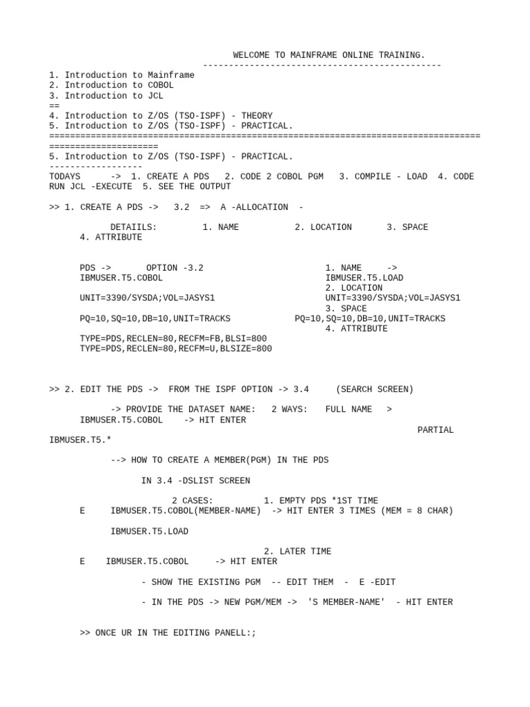 Class+05+-+Introduction+to+ZOS-TSO-ISPF++Practical | PDF | Utility ...