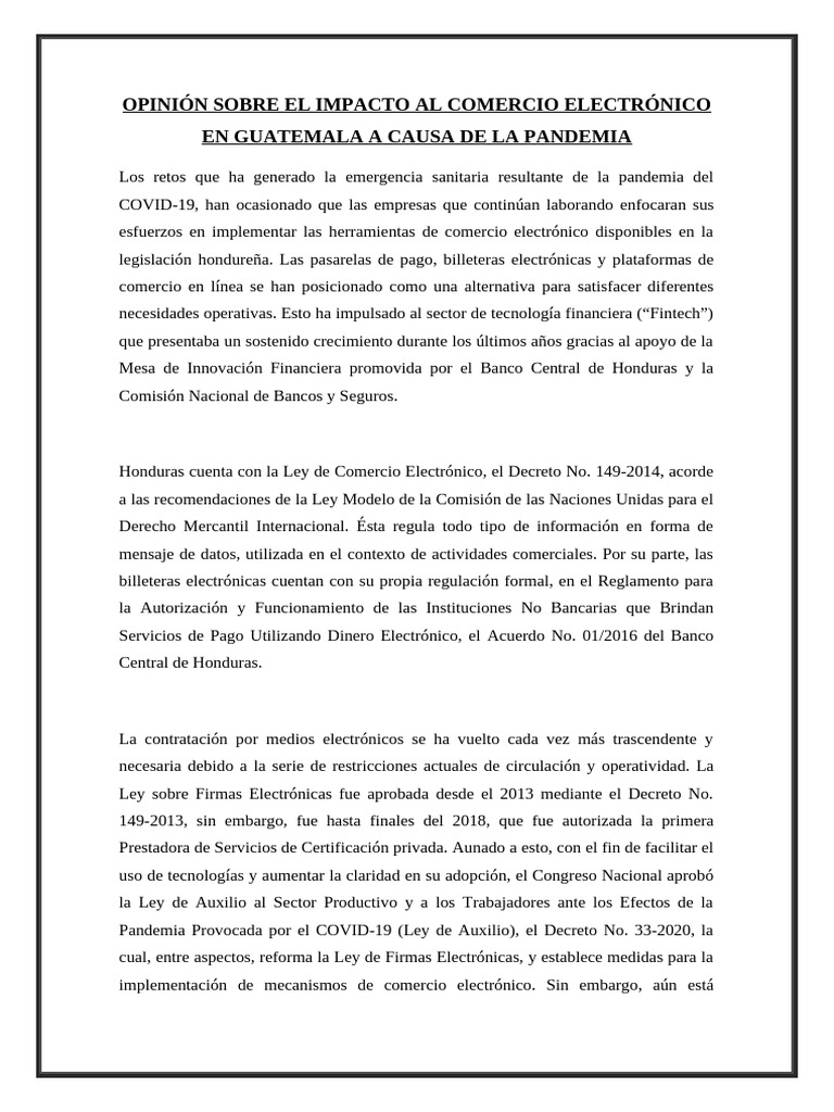 Impacto del COVID-19 en el comercio electrónico en Guatemala | PDF ...