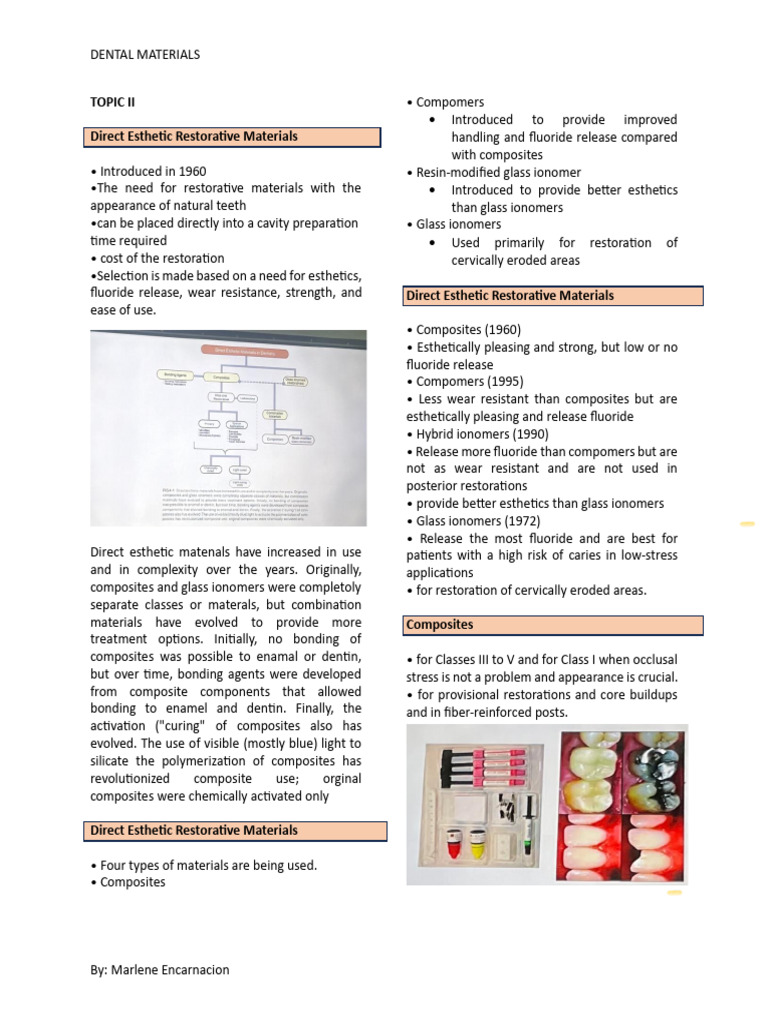 Direct Esthetic Restorative Material | PDF | Dental Composite | Dental ...