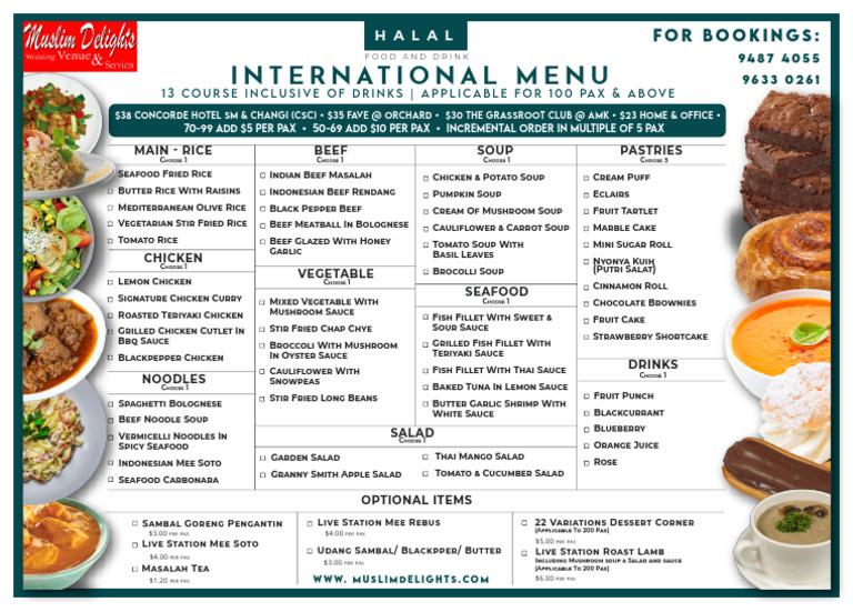 International Halal Menu | PDF | Indonesian Cuisine | Thai Cuisine
