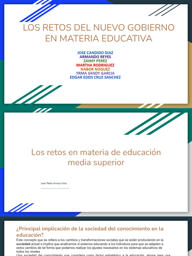 Retos de la Educación en el Nuevo Gobierno | PDF | Maestros | Sociedad