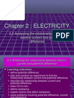 Chapter 2: ELECTRICITY: 2.2 Analysing The Relationship Between Electric Current and Potential Difference