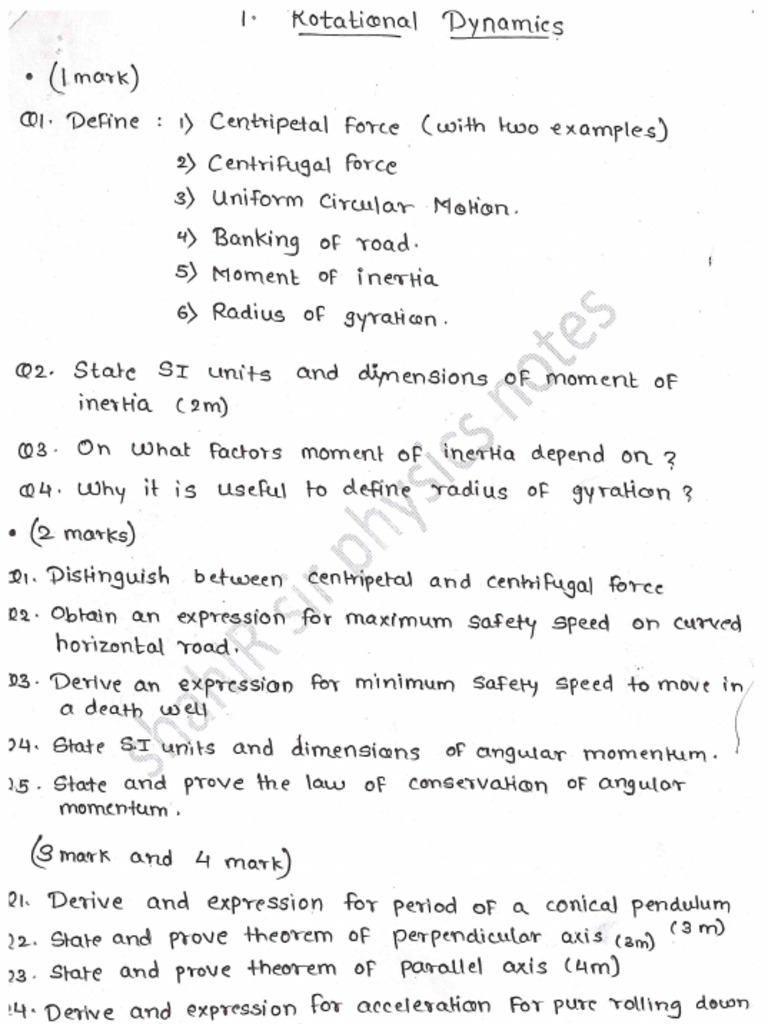 PHYSICS IMP QUESTIONS Class 12 | PDF