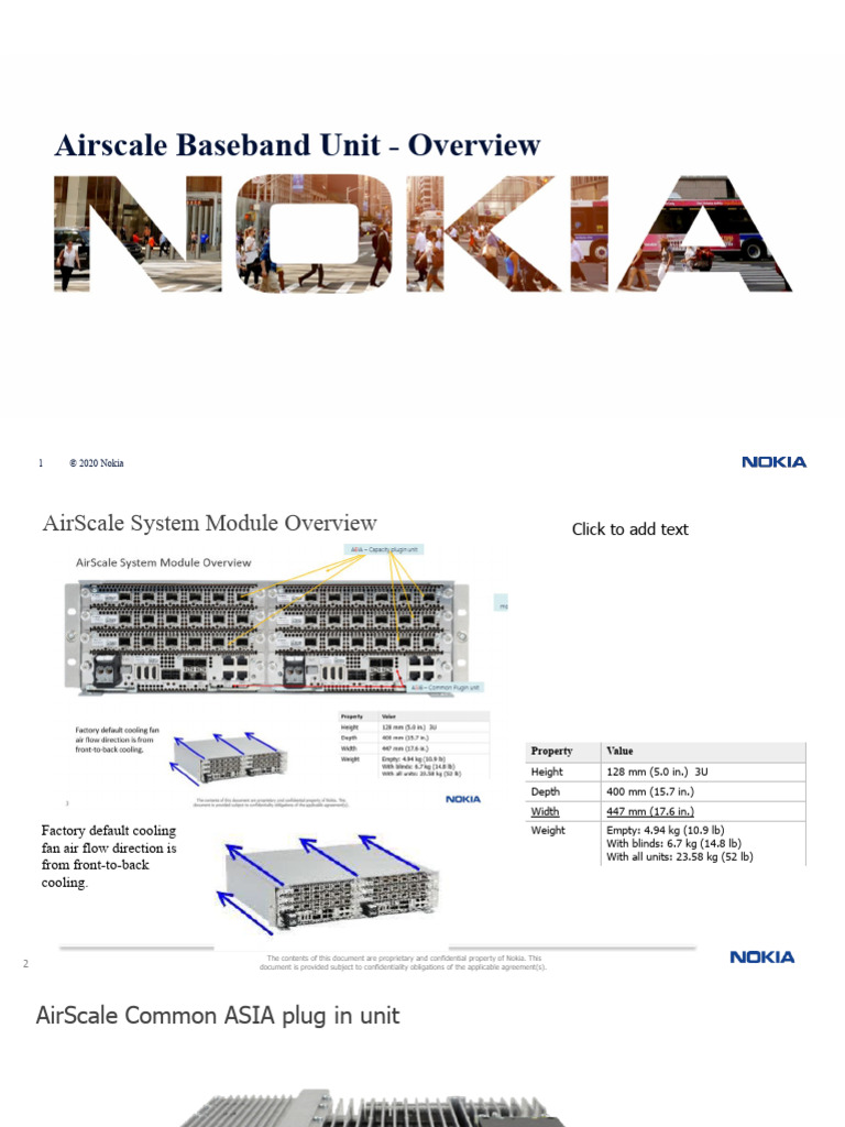 Nokia AirScale BBU Overview and Specs | PDF | Hdmi | Electronics