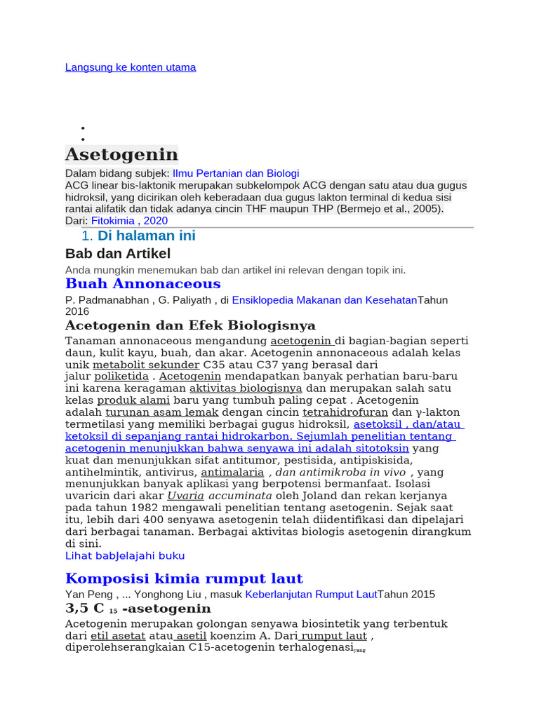 Acetogenins: Biological Activities and Sources | PDF | Apoptosis ...