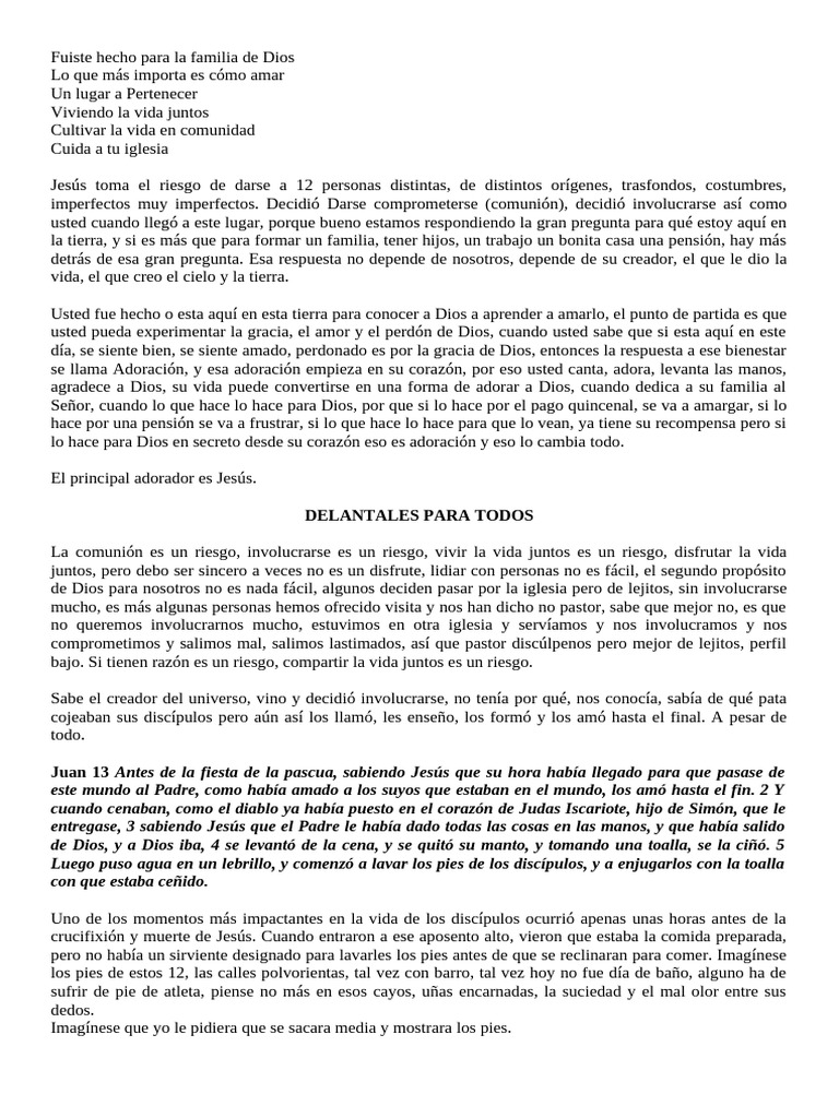 Amor y Comunidad en la Fe Cristiana | PDF | Amor | Jesús