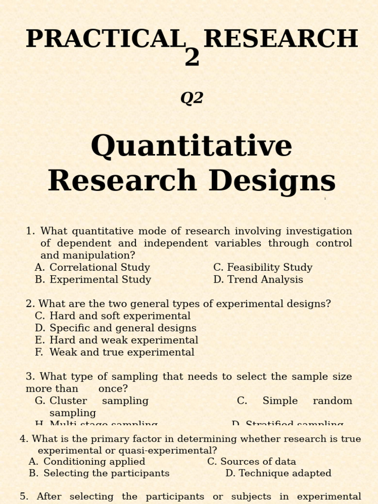 Quantitative Research Design Overview | PDF | Sampling (Statistics ...