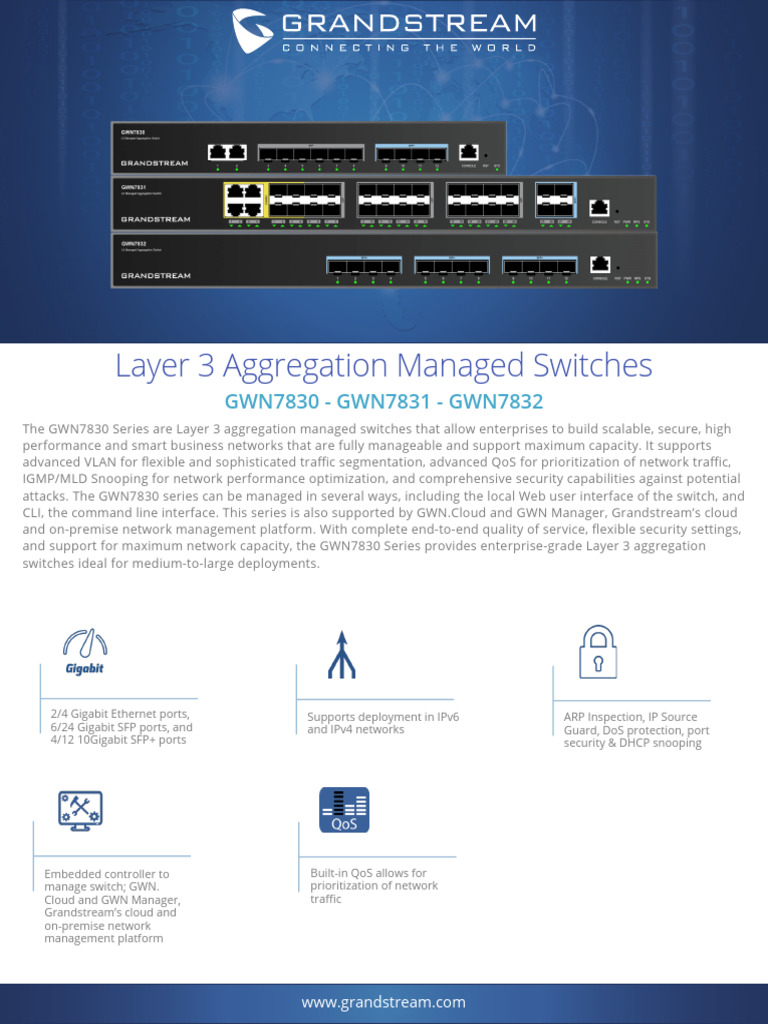 GWN7830 Series Managed Switch Overview | PDF | Computer Network ...
